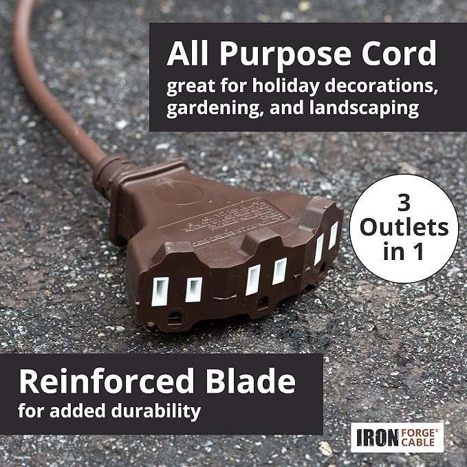 Iron Forge Cable 25ft Brown Outdoor Extension Cord - Image 5