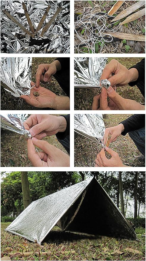 Emergency Foil Thermal Blanket, 210 x 160 cm Emergency shelter Survival - Image 7