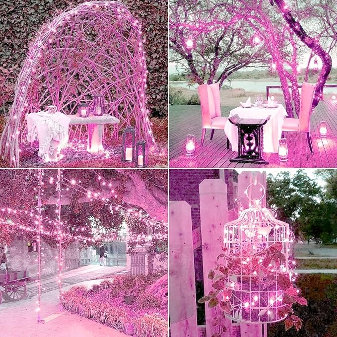 JMEXSUSS 2 Pack Valentine Solar Lights Outdoor, 33ft 100 LED Pink Solar String - Image 7