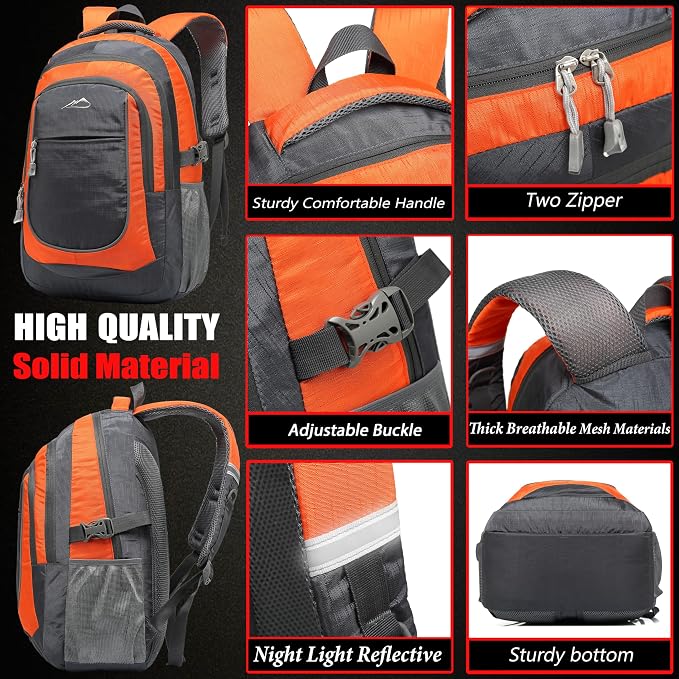 ProEtrade Backpack Bookbag for College Sturdy Travel Business Hiking Fit Laptop - Image 3