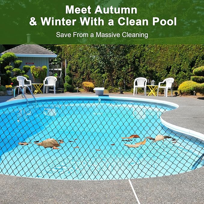 Pond Netting, Pond Netting for Koi Ponds 14 x 14 FT Pond Net, Heavy Duty Woven Fine Mesh Pond Garden Pool Netting Kit for Leaves to Catch Leaves and Debris, Protects Koi Fish from Birds Cats Predators