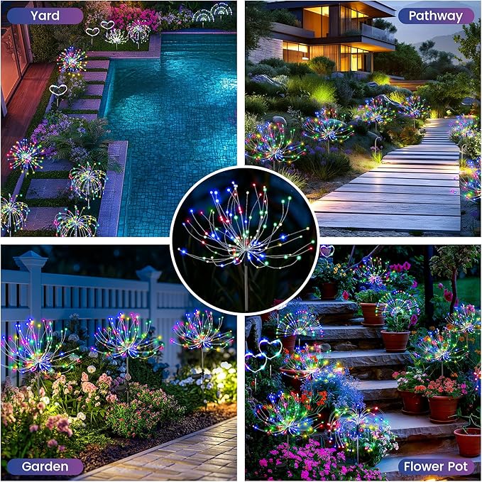 PEVOROS Garden Decor Solar Lights Outdoor, 120LED Waterproof Colorful Solar - Image 3