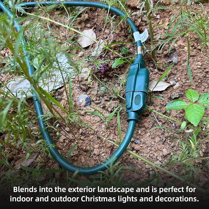 YOJOE Indoor Outdoor Extension Cord, 16 Gauge SJTW Heavy Duty 15 ft Green - Image 4