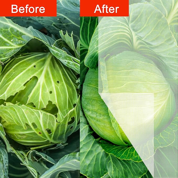 Agfabric Garden Netting 5'x100' Insect Pest Barrier Bird Netting for Garden Protection,Row Cover Mesh Netting for Vegetables Fruit Trees and Plants,White