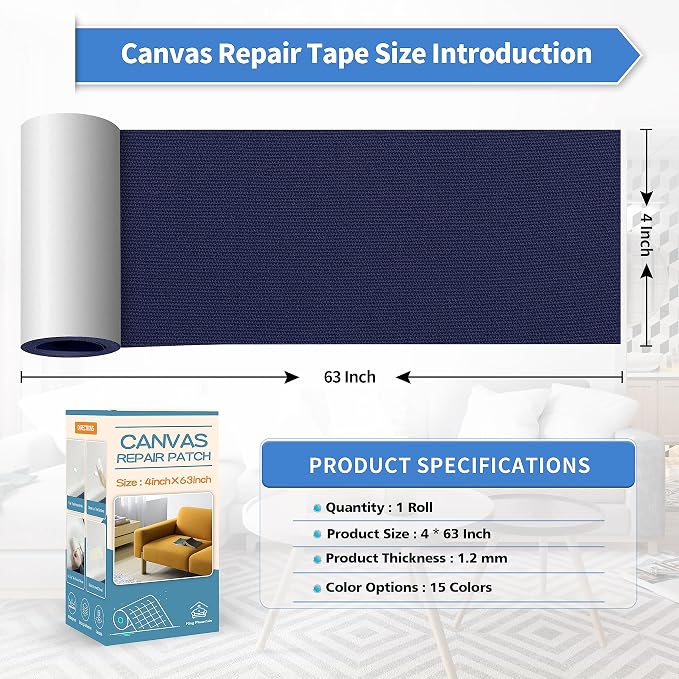 KING MOUNTAIN Canvas Repair Tape, Outdoor Gear Patch, 4×63 Inches, Waterproof - Image 4