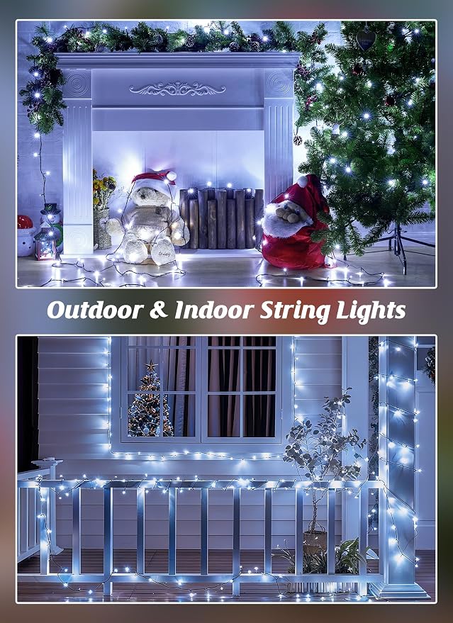 Brightown 2 Pack Solar Christmas Lights Outdoor, Total 92FT 240 LED Solar - Image 3