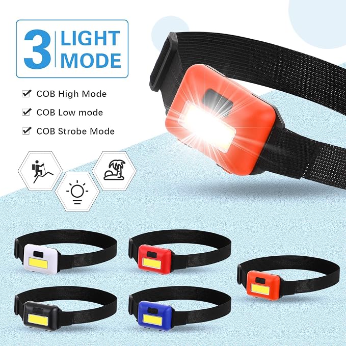 Treela 30 Pieces Led Headlamp Flashlight Outdoor Head Lamp Adjustable Headband - Image 4