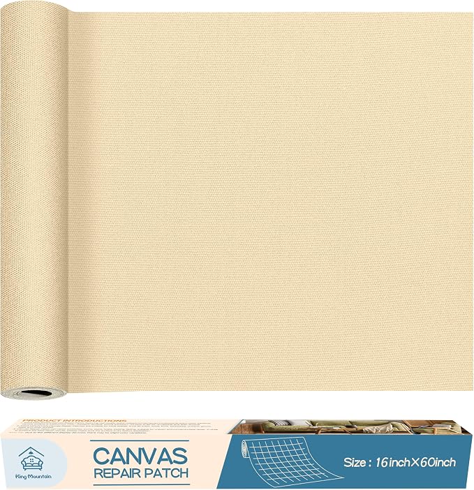 KING MOUNTAIN Canvas Repair Patch 16×60 Inch Self-Adhesive Waterproof Fabric by ForABetterHomeLife