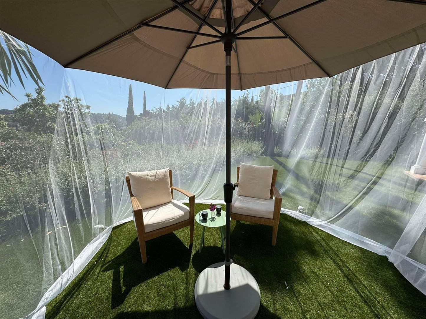 Mosquito Net for Umbrella 9.2 FT | Large Sizes & Fabric Designed for Outdoors | Insect House Screen Netting for Patio, Porch & Garden Terrace | Outside Canopy Bug & Fly Protection Enclosure