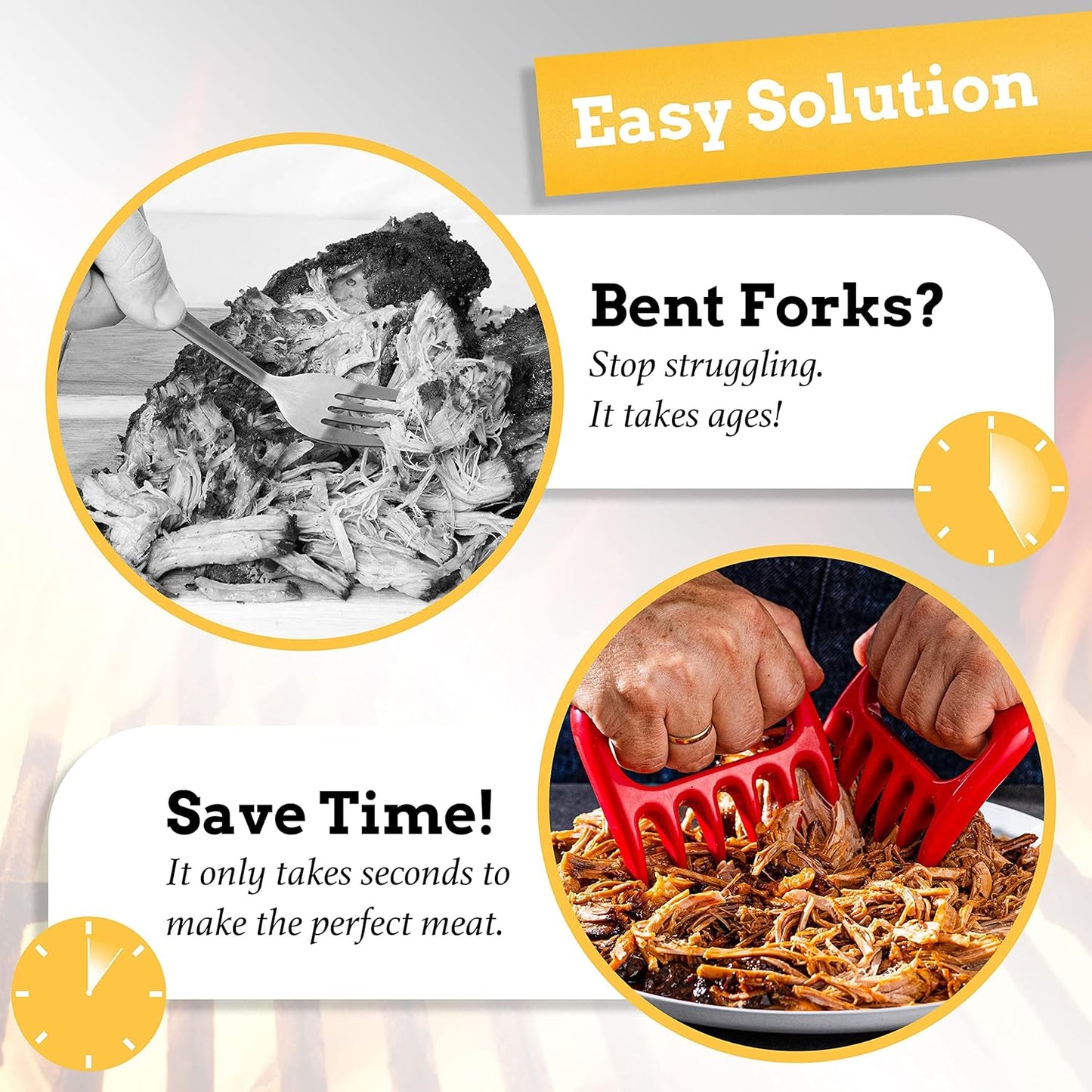 Mountain Grillers Bear Claws Meat Shredder - Durable Meat Claws For Shredding Pulled Pork, Chicken, Beef - Heat-Resistant BBQ Meat Claws For Grilling And Smoking - Ergonomic Handle - 2 Pack, Red