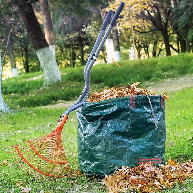Walensee Leaf Grabber Rake, Leaf Collector Tool with Long Steel Handle & Steel Claw, Lightweight & Efficient Leaf Picker, Comfortable Grip, Ideal for Leaves, Twigs, Yard Waste Garden Cleanup