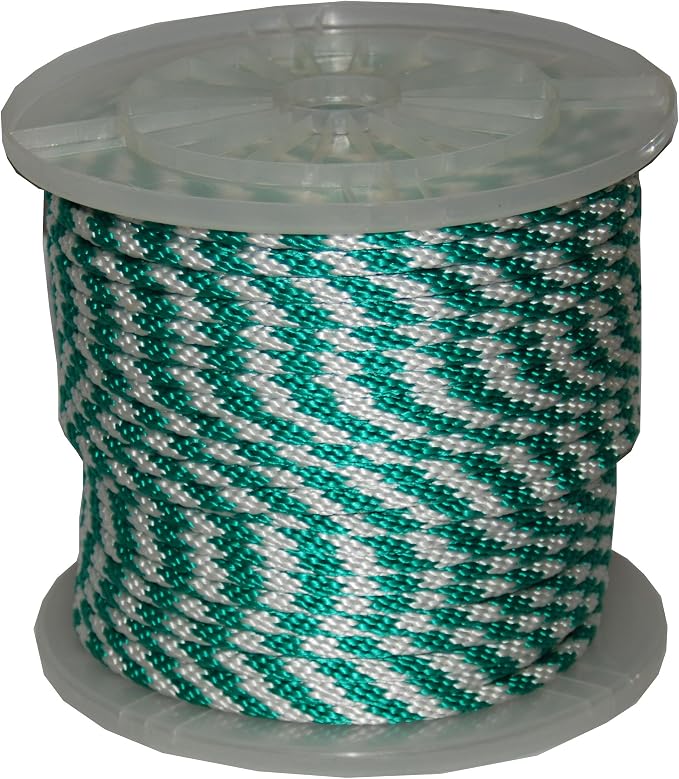 T.W . Evans Cordage 5/8" X 200' Green & White Solid Braid Propylene MFP Derby by T.W+.+Evans+Cordage+Co.