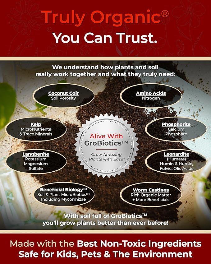 Compressed Organic Potting Soil for Garden, Plants & Vegetables - Expands 4x When Mixed with Water - Indoor or Outdoor Use - Plant Food Mix Derived from Natural Coconut Coir & Worm Castings Fertilizer