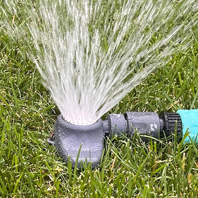 Spot Watering Sprinkler 400003, Covers Over 30 Ft Diameter, All Metal, Single Pattern by New England Garden Tools