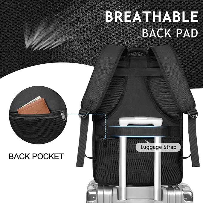 MATEIN Carry on Backpack, 40L Flight Approved Large Travel Laptop Backpack - Image 5