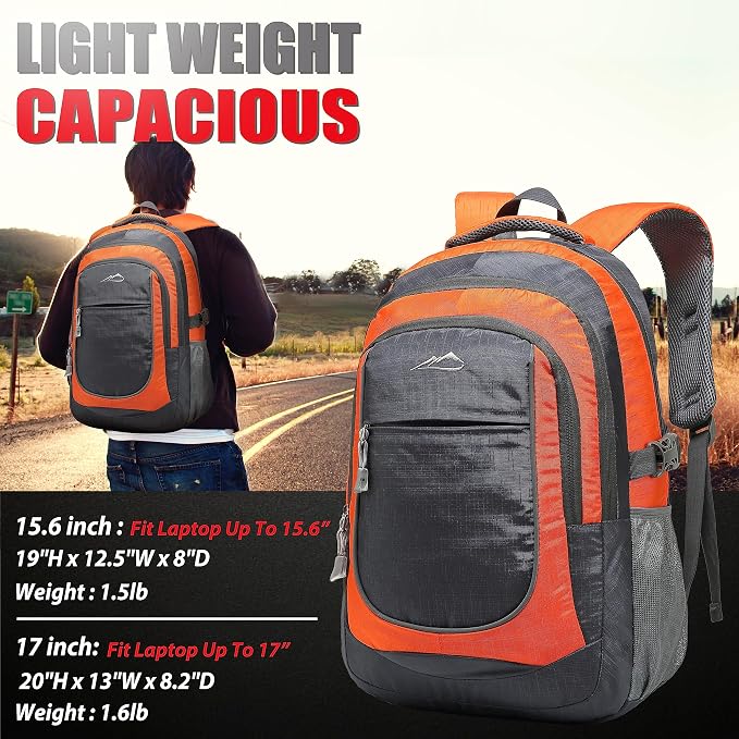 ProEtrade Backpack Bookbag for College Sturdy Travel Business Hiking Fit Laptop - Image 6