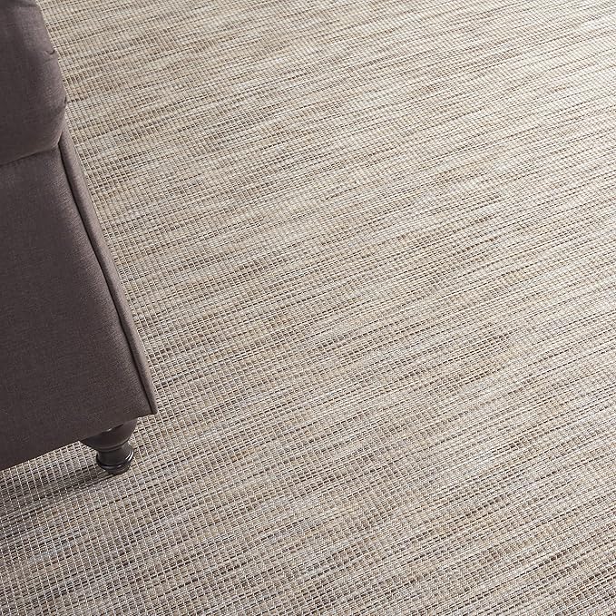 Nourison Positano Indoor-Outdoor Beige 8' x 10' Area Rug, Easy Cleaning, Non Shedding, Bed Room, Living Room, Dining Room, Backyard, Deck, Patio (8x10)